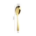 Stainless steel flat spoon golden kitchen tableware dinner soup spoon for home daily use. - Small (410 Stainless Steel) / Gold