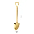 Gold stainless steel shovel spoon creative dessert coffee ice cream spoon 15.3cm table flatware - Gold Pointed Shovel Spoon