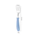 Stainless steel toddler fork with blue round handle, 12.5cm length, lightweight 19g design. - Fork / Single Piece / Nordic Blue