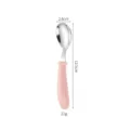 Cute baby spoon with 304 stainless steel and pink ergonomic round handle for kids toddler feeding. - Spoon / 1 Piece / Nordic Pink