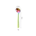 Rainbow stainless steel mini spoon, 9cm coffee and seasoning spoon with compact size. - Small Round Spoon / 9cm Version / AB Color
