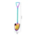 Stainless steel shovel spoon creative rainbow dessert coffee spoon ice cream scoop 15.3cm - Iridescent Pointed Shovel Spoons