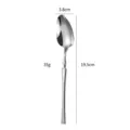Stainless steel dinner spoon with elegant waist design, 19.5cm length, 3.8cm width, 35g weight. - Dinner Spoon / Natural