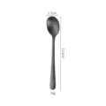Matte black stainless steel small spoon, coffee stirring spoon, 11.5cm mini spice spoon. - 11 cm - Medium Black Spoon