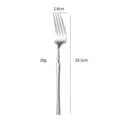 Stainless steel dining fork with waist design, elegant western table cutlery piece, 19.5cm size - Dinner Fork / Natural