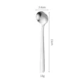 Stainless steel seasoning spoon 11cm small coffee spoon, durable kitchen tableware tool. - Small Round Spoon / 11cm / Silver