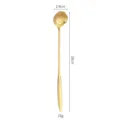 Cuchara dorada de acero inoxidable con mango largo de rosa para café y postres elegantes 18cm - Rosa (Mango Largo) / Dorado