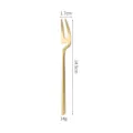 Stainless steel fruit fork, gold creative dessert fork, small tableware size and weight display. - Hanging Fork / Gold
