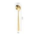 Gold stainless steel seasoning spoon, 11cm small coffee stirrer and salt spoon for home use. - Small Round Spoon / 11cm / Gold