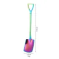 Rainbow stainless steel shovel spoon creative ice cream coffee dessert spoon table cutlery tool - Rainbow Square Shovel Spoons