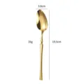 Gold stainless steel dinner spoon slim waist design luxury western tableware 19.5cm long - Dinner Spoon / Gold