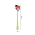 Rainbow stainless steel seasoning spoon small coffee stirring spoon 11cm length tableware - Small Round Spoon / 11cm / AB Color