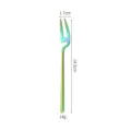 Rainbow stainless steel fruit fork and creative dessert fork for home kitchen use. - Hanging Fork / AB Color