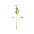 Gold Stainless Steel Spoon Xiaomanyao Style Glossy Finish Tableware Dinner Spoon 15cm - Small Spoon / Gold