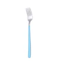 Edelstahl Essgabel mit hellblauem Griff elegante westliche Geschirr Haushaltswerkzeug - Blau Silber Gabel