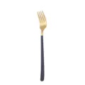 Matte schwarzer Griff und goldener Kopf Edelstahl westliche Abendessen Gabel Stueck - Schwarz-goldene Gabel