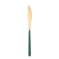 Grünes und goldenes Steakmesser aus Edelstahl, elegantes koreanisches Design für den Tisch. - Grüngoldenes Steakmesser