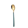 Koranischer Stil Edelstahl Löffel mit dunkel grünem Griff und Gold Schale für westliches Essen. - Grün-goldene Löffel
