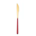 Rot-goldenes Steakmesser aus Edelstahl, modernes minimalistisches Besteck-Einzelteil. - Rotgoldenes Steakmesser