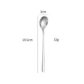 Long handle stainless steel spoon, silver finish, 19.5cm length, perfect for coffee and tea. - Short (19.5cm) / Natural