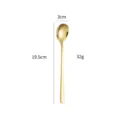 Lungo cucchiaio in acciaio inossidabile dorato con elegante finitura lucida per caffè e dolci. - Corto (19.5cm) / Oro