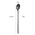 Lungo cucchiaio in acciaio inossidabile nero, cucchiaio da tè e caffè da 23.5cm. - Lungo (23.5cm) / Nero