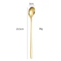 Cucchiaio in acciaio inossidabile dorato a manico lungo, miscelatore tè 23.5cm. - Lungo (23.5cm) / Oro