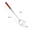 Stainless steel wok spatula with wooden handle, long cooking shovel 42cm kitchen tool - 201 Spatula