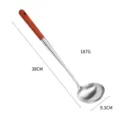 Long handle 304 stainless steel soup ladle with wooden handle for kitchen cooking. - 201 Soup Spoon