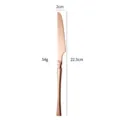 Rose gold stainless steel western dinner knife, elegant curved handle, premium flatware. - Steak Knife / Rose Gold