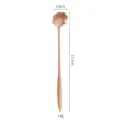 Cuchara de acero inoxidable con mango largo en flor oro rosa para café 17.5cm - Cosmos (Mango Largo) / Rosa oro