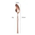 Rose gold stainless steel dinner spoon with slender waist design, 19.5cm long and durable. - Dinner Spoon / Rose Gold
