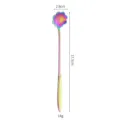 Cuchara de flor de acero inoxidable arcoíris, mango largo 17.5cm cuchara de café variante. - Cosmos (Mango Largo) / Blanco AB