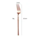 Elegant rose gold stainless steel western dining fork with slender ergonomic handle design. - Dinner Fork / Rose Gold