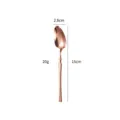 Rose gold stainless steel dinner spoon with slender waist design, 15cm length, polished finish. - Small Spoon / Rose Gold