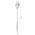 Cuchara de acero inoxidable de mango largo con cuenco en forma de corazon, 18 cm. - Corazón (Mango Largo) / Plateado