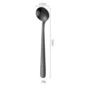 Black stainless steel spoon, coffee mixing spoon and condiment spoon for home kitchen use. - Small Round Spoon / 13cm Version / Black