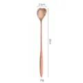 Mango largo de acero inoxidable oro rosa cuchara en forma de corazón para café 18cm - Corazón (Mango Largo) / Rosa oro