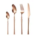 Rose Gold Stainless Steel Cutlery Set Four Piece Variant Selection Option One. - Four-Piece Set / Rose Gold