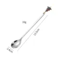 Cuchara de acero inoxidable con colgante de árbol de Navidad mango largo postre - Plata - modelo árbol de Navidad
