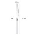 Coltello da tavola in acciaio inossidabile con manico in resina bianca, posata 22.5cm - Coltello Da Tavola In Argento
