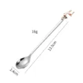 Cuchara de Navidad de acero inoxidable con colgante de ciervo, 13.5cm, 16g para café. - Color natural - estilo alce