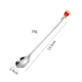 Cuchara de Navidad de acero inoxidable con colgante de campana, cuchara de postre 13.5cm - Modelo de campana - Plateado natural