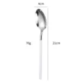 Cucchiaio da cena in acciaio inossidabile con manico in resina bianca design moderno - Cucchiaio D'argento