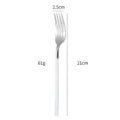 Forchetta da tavola in acciaio inossidabile con manico bianco elegante posata cucina - Forchetta Da Tavola In Argento