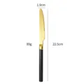 Coltello da tavola da pranzo occidentale in acciaio inossidabile nero e oro 1pz - Coltello da Tavola / 1 Pezzo / nero e oro