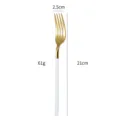 Forchetta da tavola occidentale oro e bianca 21 cm di lunghezza 2,5 cm di larghezza posata - Forchetta da Cena Oro Bianco