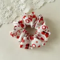 Scrunchies per capelli di Natale bianchi rossi con motivo Babbo Natale per donne. - Pupazzo di Neve Bianco