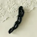 Schwarze glänzende Ketten-Bananen-Haarspange für Damen, Vintage Twist Zopfspange Haarspange. - Schwarz