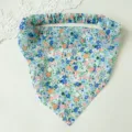 Foulard triangolare in chiffon floreale da donna estate vacanza fascia per capelli accessorio - Fazzoletto triangolare / Blu Floreale